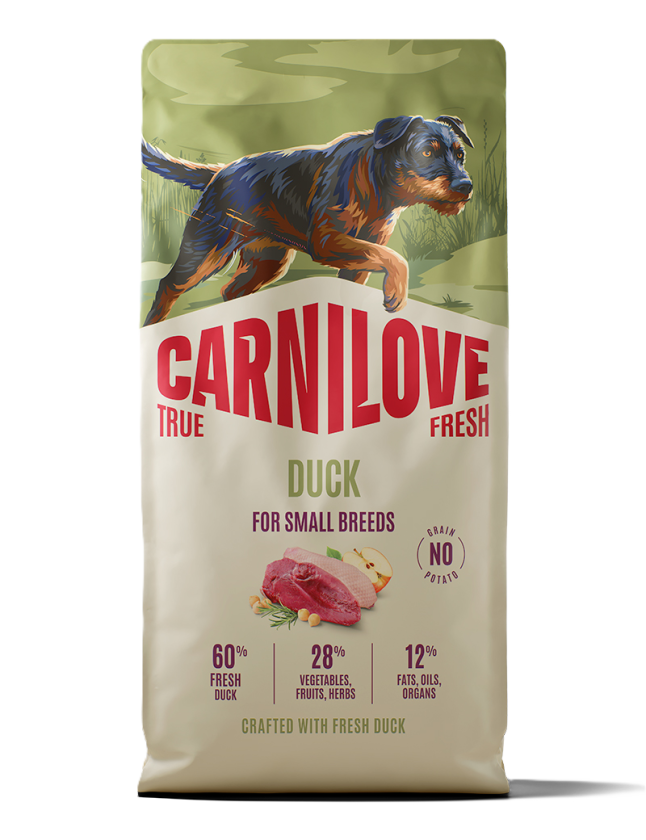 True Fresh Dog Duck for Adult Small Breeds 12kg - Hund - Hundefôr & hundemat - Tørrfôr for hund - Carnilove