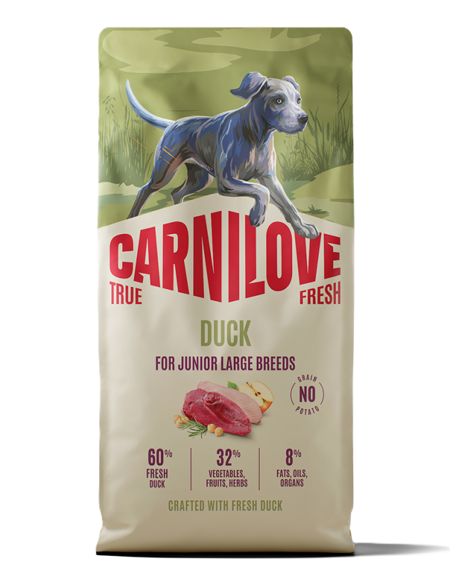 True Fresh Dog Duck for Junior Large Breeds 12kg - Hund - Hundefôr & hundemat - Tørrfôr for hund - Carnilove