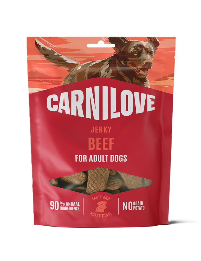 Dog Jerky Beef fillet 100g - Hund - Hundegodbiter & tyggebein - Belønningsgodbiter for hund - Carnilove