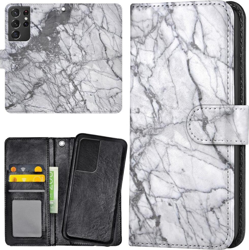 Galaxy S21 Ultra - Lommebok Deksel Marmor