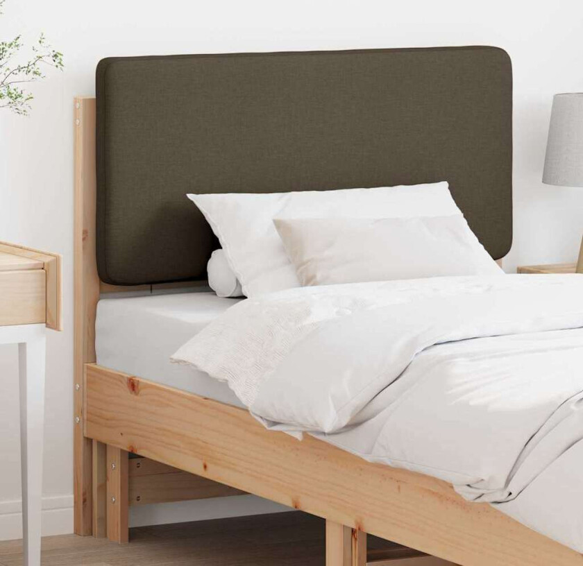 Polstret sengegavl Brun og Taupe 100 cm Massiv furu