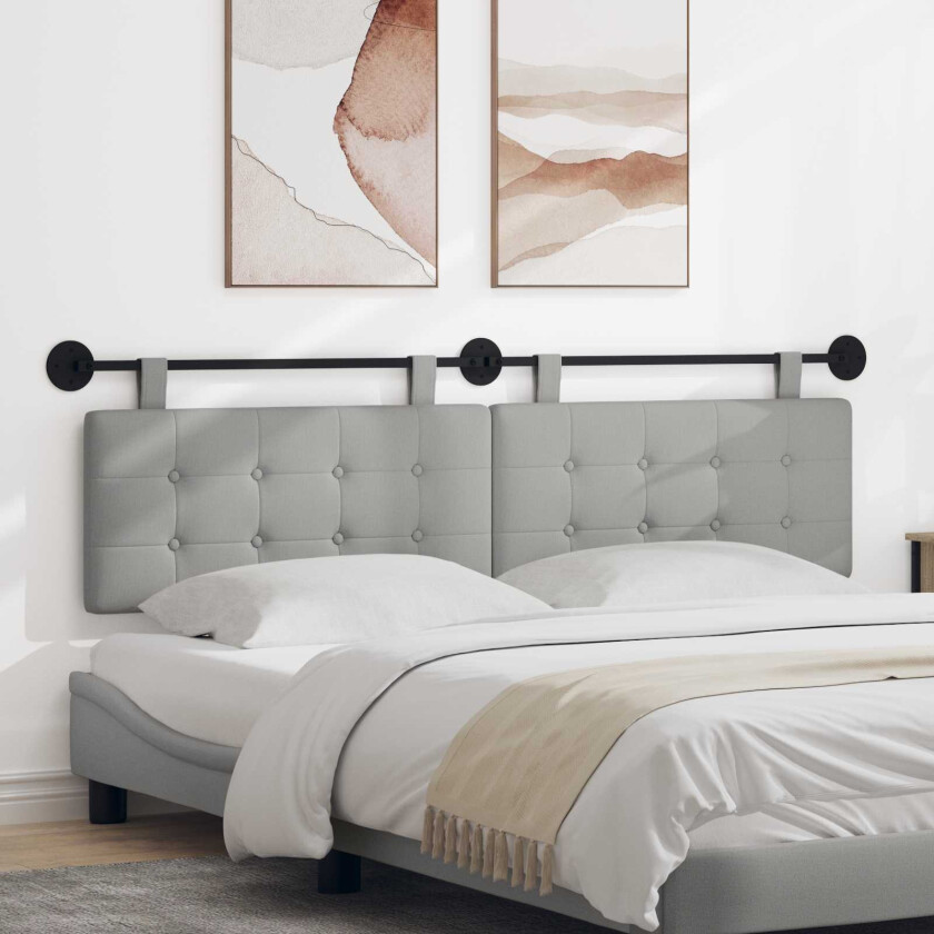 Hengende sengegavl Sky Grey stoff