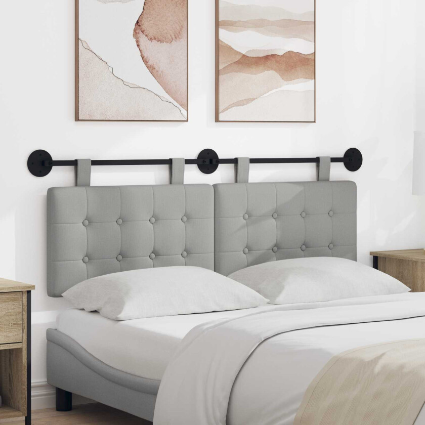 Hengende sengegavl Sky Grey stoff