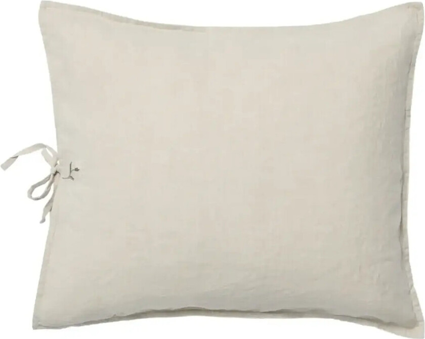 Embroidered Linen Pillowcase, 50X70 Cm, Linen - Cream - 50X60CM