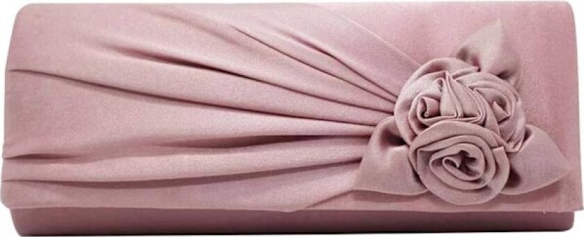 Satin Clutch Veske for Damer med Rose - Kveldsveske, Bryllup, Fest, Ball, Bryllupsveske, Skulderveske