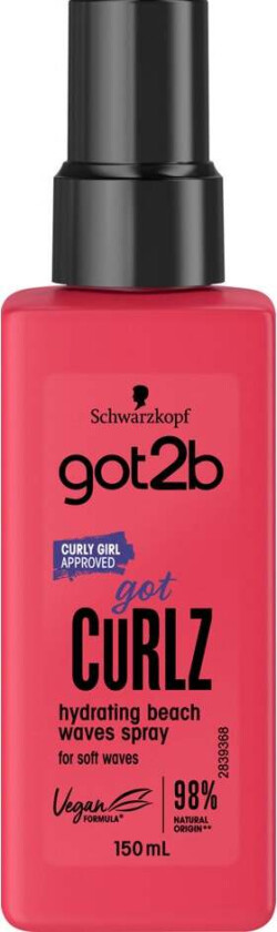 Schwarzkopf Got2b Got Curlz Beach Waves Spray 150ml