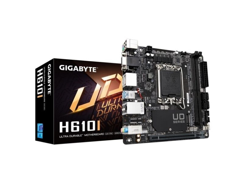 Gigabyte H610I, Intel, LGA 1700, Intel® Celeron®, Intel® Core™ i3, Intel® Core™ i5, Intel® Core™ i7, Intel® Core™ i9,..., LGA 1700, 64 GB, DDR5-SDRAM