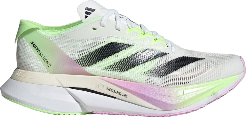 Adizero Boston 12 Dame Cloud White/Core Black/Green Spark 37 1/3