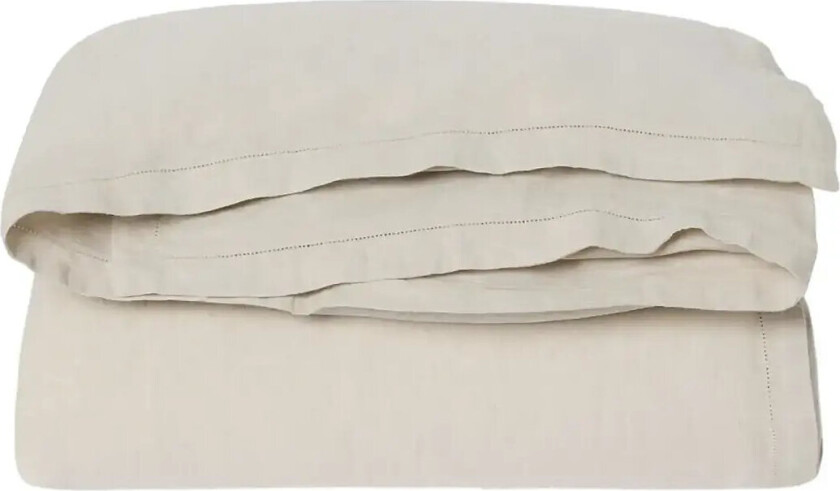 Linen Hemstitched Linen Duvet Cover Single 140X200 Cm - Beige - 140X200CM
