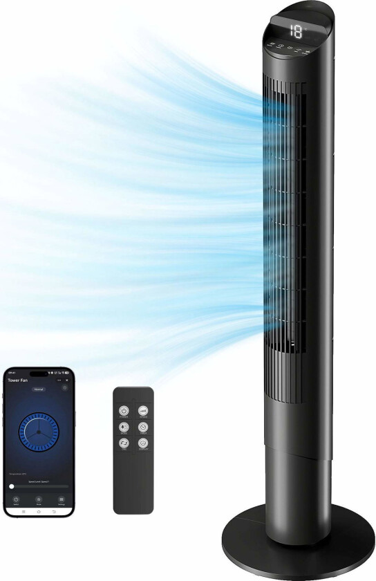 Tårnvifte med fjernkontroll, WiFi-kontroll – 6 hastigheter, 4 moduser