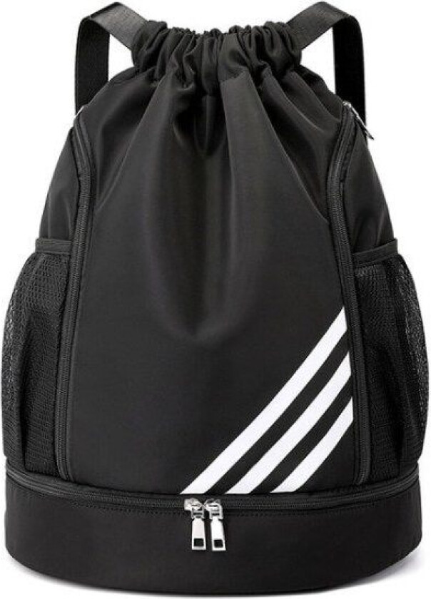 Sports Sekker fotball snøring bag snøring ryggsekk treningssekk Muti Lommer for reise fotturer Svart