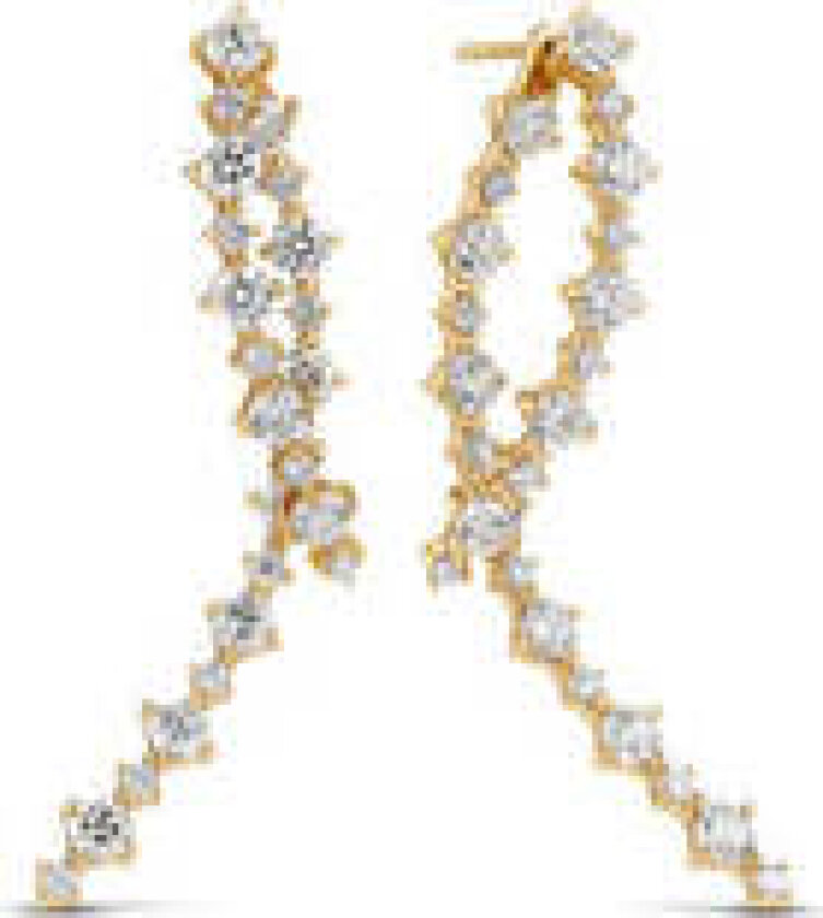 Bilde av Earrings Brina Creolo - 14k yellow gold or white gold 0.85 ct TW G-H VS lab-grown diamonds