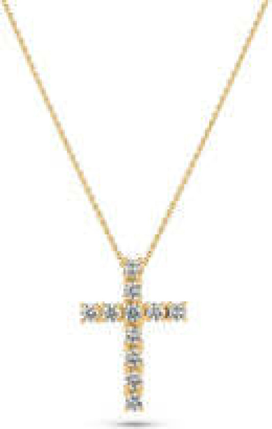 Necklace Alba Croce - 14k yellow gold or white gold 0.64 ct TW G-H VS lab-grown diamonds