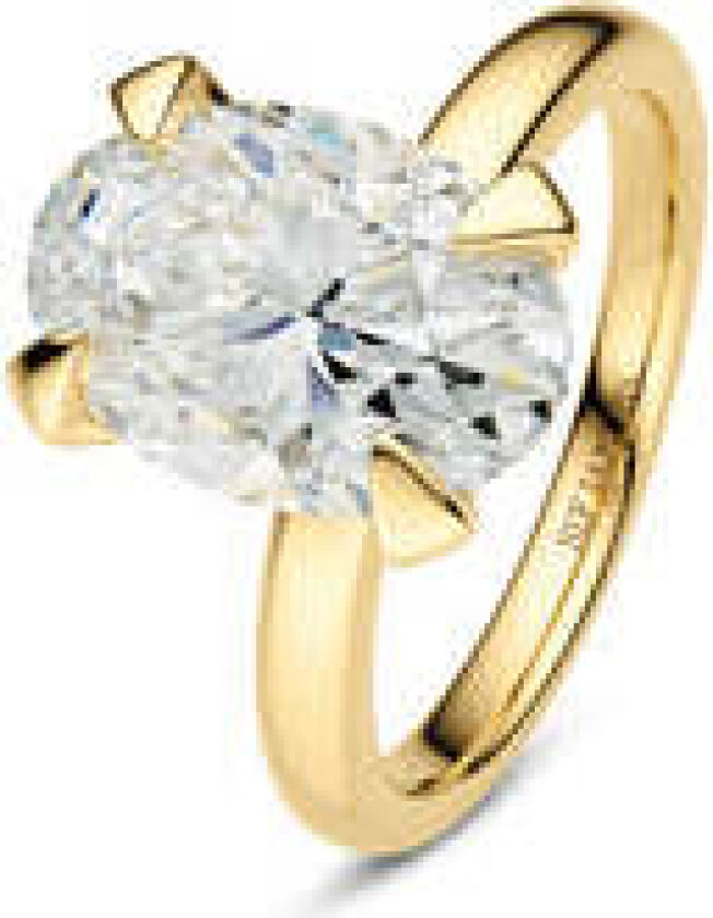 Bilde av Ring Grace Oval Solitaire - 14k yellow gold or white gold 1.00-3.00 ct TW G-H VS lab-grown diamond