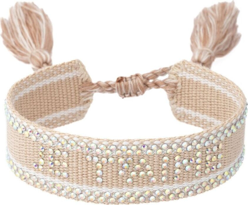 DARK Woven Friendship Bracelet With Crystals Je T'aime Sand