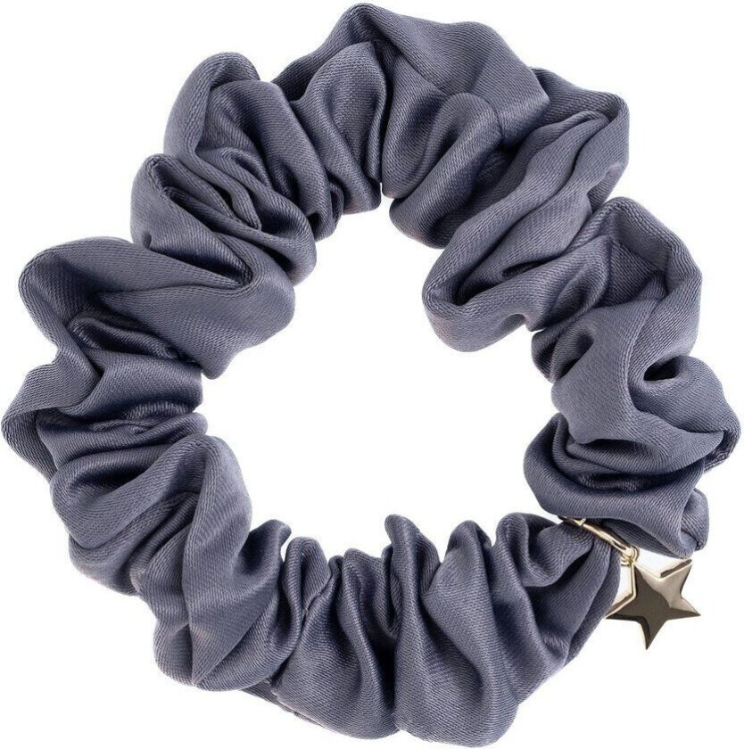 DARK Satin Scrunchie Steel Blue