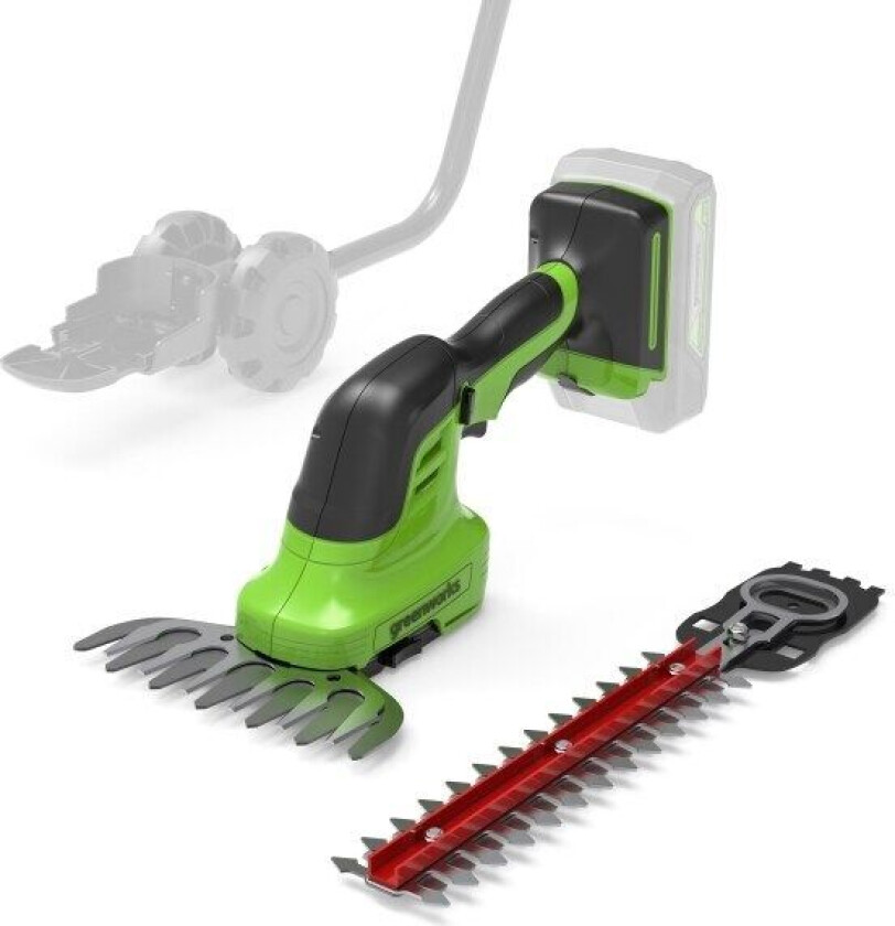 Bilde av Greenworks, G24SHT, Multiklipper 2i1, 24V, u/batteri og lader