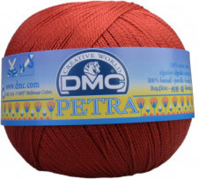 Petra No. 5 Heklegarn Unicolour 5355 Rust Rød