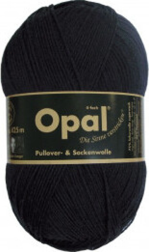 Uni 4-trådet Garn Unicolor 2619 Sort / Svart