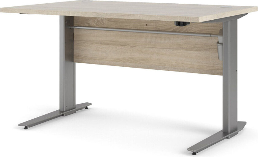 Prisme skrivebord elektrisk heve senke funksjon eik struktur dekor og sølvgrå .