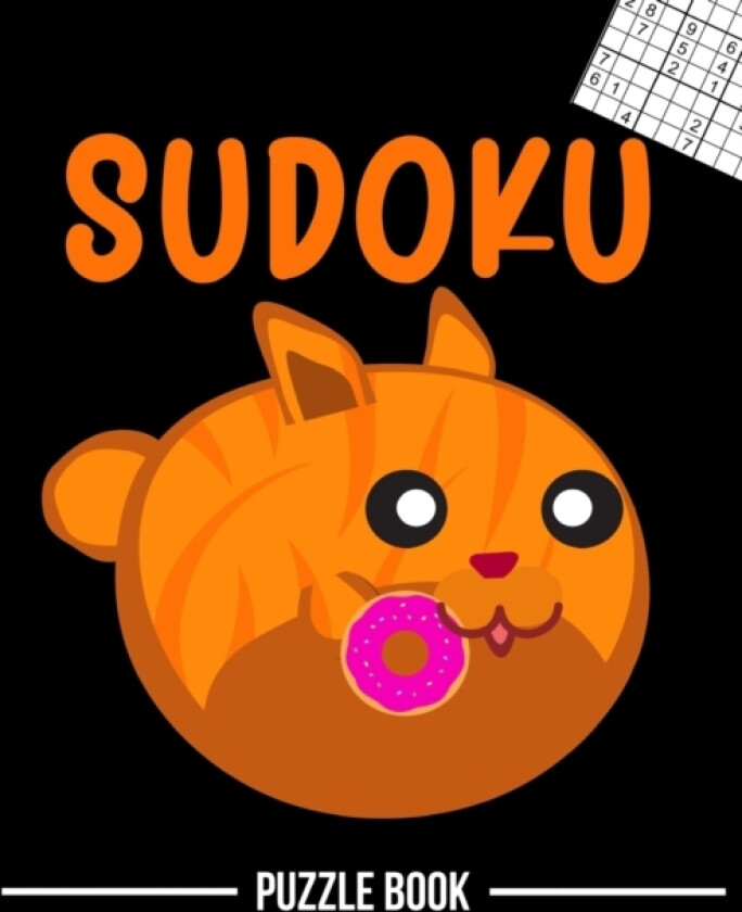 Orange Tabby Eating a Donut Cat Meow Sudoku Brain Challenge Puzzle Book av Andre Tobisch (Paperback)