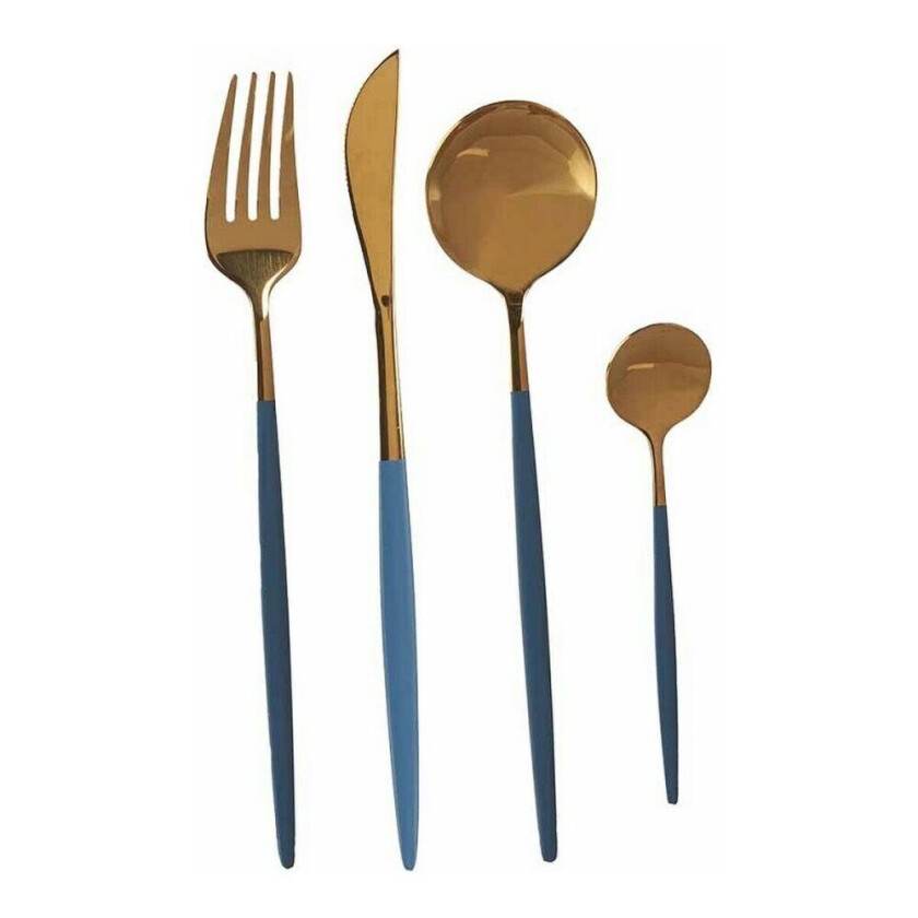 Bestikksett Grå Gylden Rustfritt stål (8 stk)