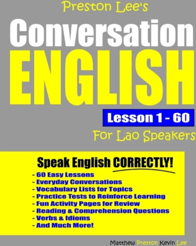 Preston Lee's Conversation English For Lao Speakers Lesson 1 - 60 av Matthew Preston, Kevin Lee (Paperback)