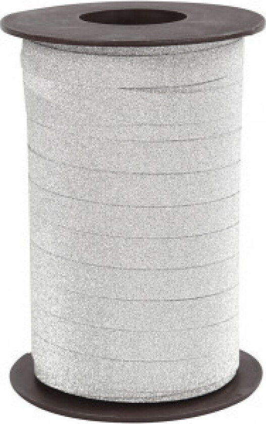 Bilde av Gavebånd, sølv, B: 10 mm, glitter, 100 m/ 1 pk.