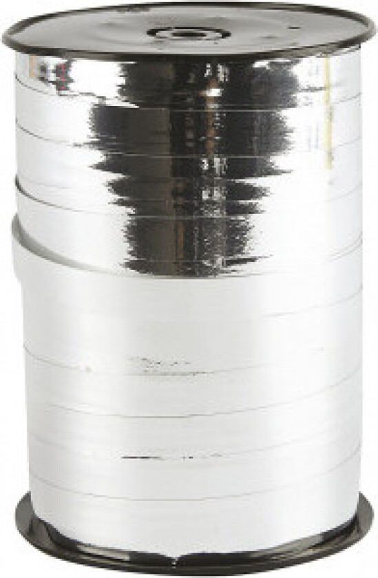 Bilde av Gavebånd, metallsølv, B: 10 mm, blank, 250 m/ 1 rl.