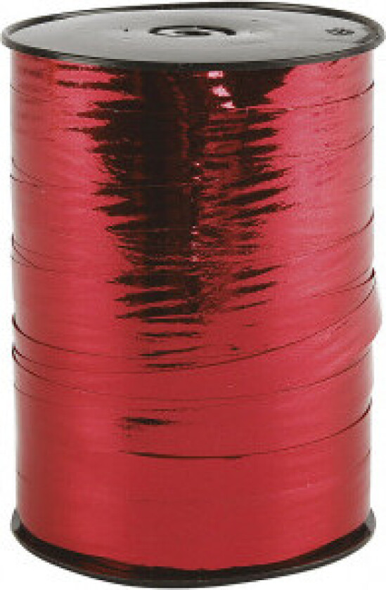 Bilde av Gavebånd, metallrød, B: 10 mm, blank, 250 m/ 1 rl.