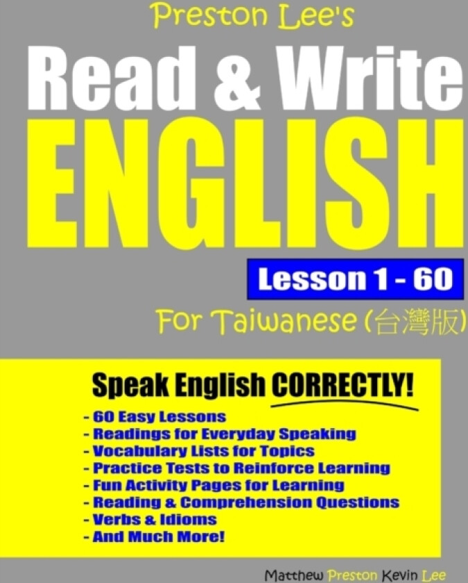 Preston Lee's Read & Write English Lesson 1 - 60 For Taiwanese av Matthew Preston, Kevin Lee (Paperback)