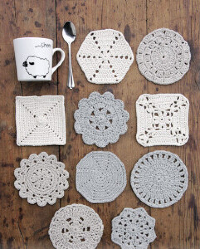 Â Bright Side Coasters by DROPS Design - Bordskånere Hekleoppskrift 10- - Ø 10-12 cm