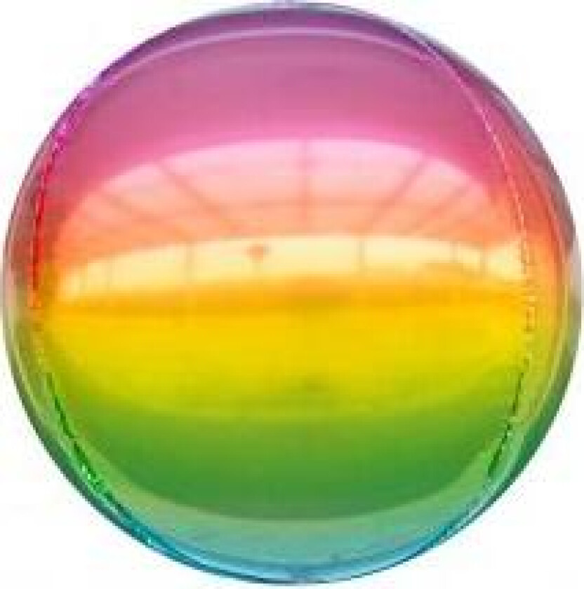 Folieballong 40cm Kuleformet Regnbue