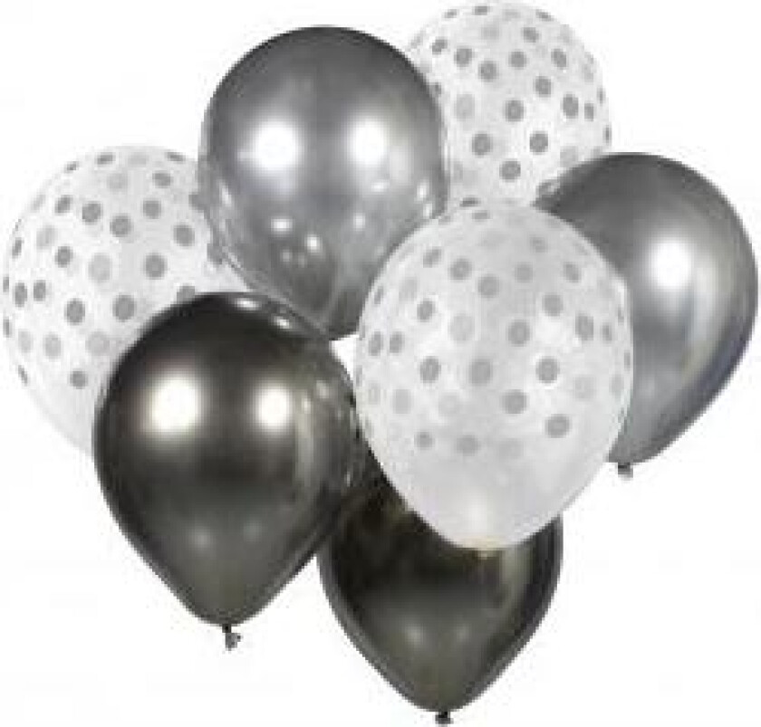 Ballongbukett Sølv & Grafitt 7 Stk