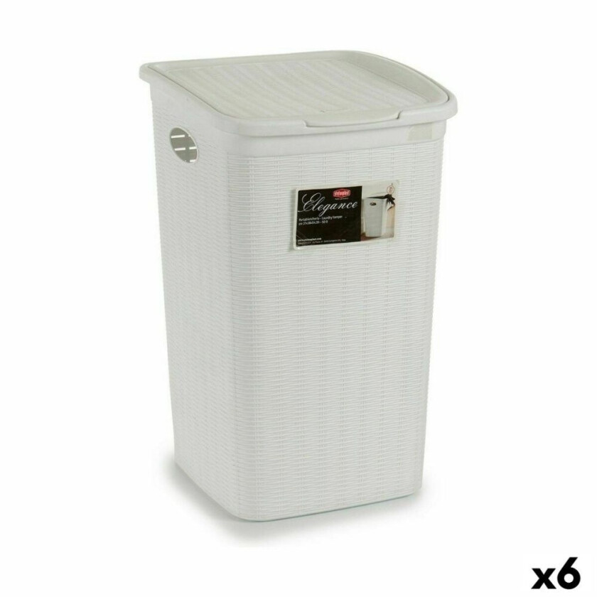 Skittentøyskurv Stefanplast Elegance White Plastic 50 L 36,5 x 54,5 x 38 cm (6 antall)