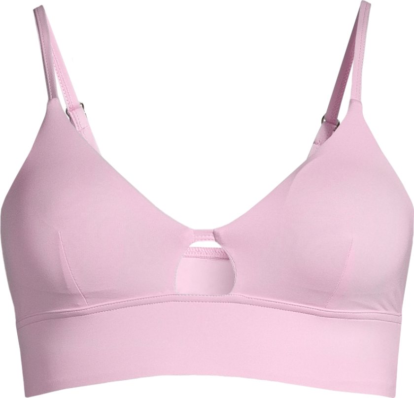 Women's Triangle Cut-Out Bikini Top 42, Clear Pink