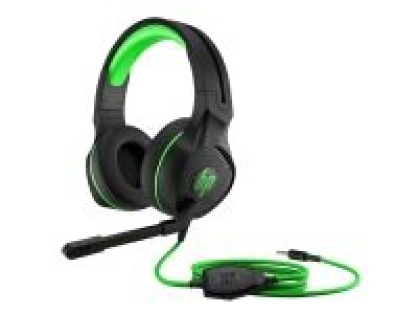 Pavilion Gaming Headset 400 på PC, Xbox, PS4 og PS5. Svart/grønn.