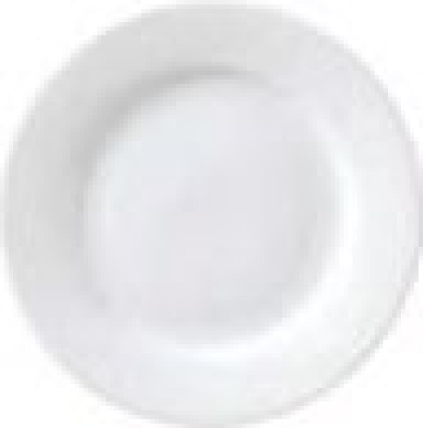 Tallerken Flad med fane Superwhite Ø26 cm Porcelæn Hvid,1 stk