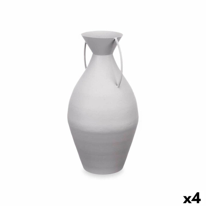 Vase Grå Stål 22 x 43 x 22 cm (4 enheter)