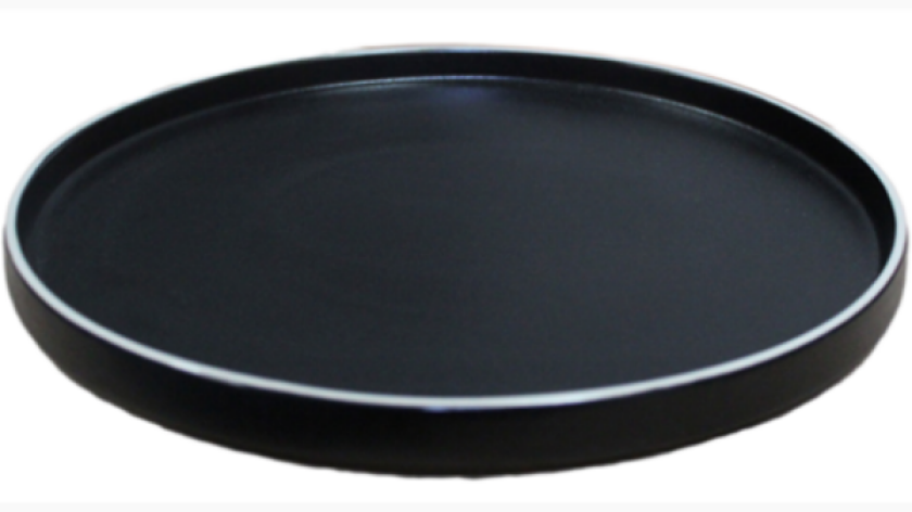 Tallerken 25 Cm. Sort/hvit