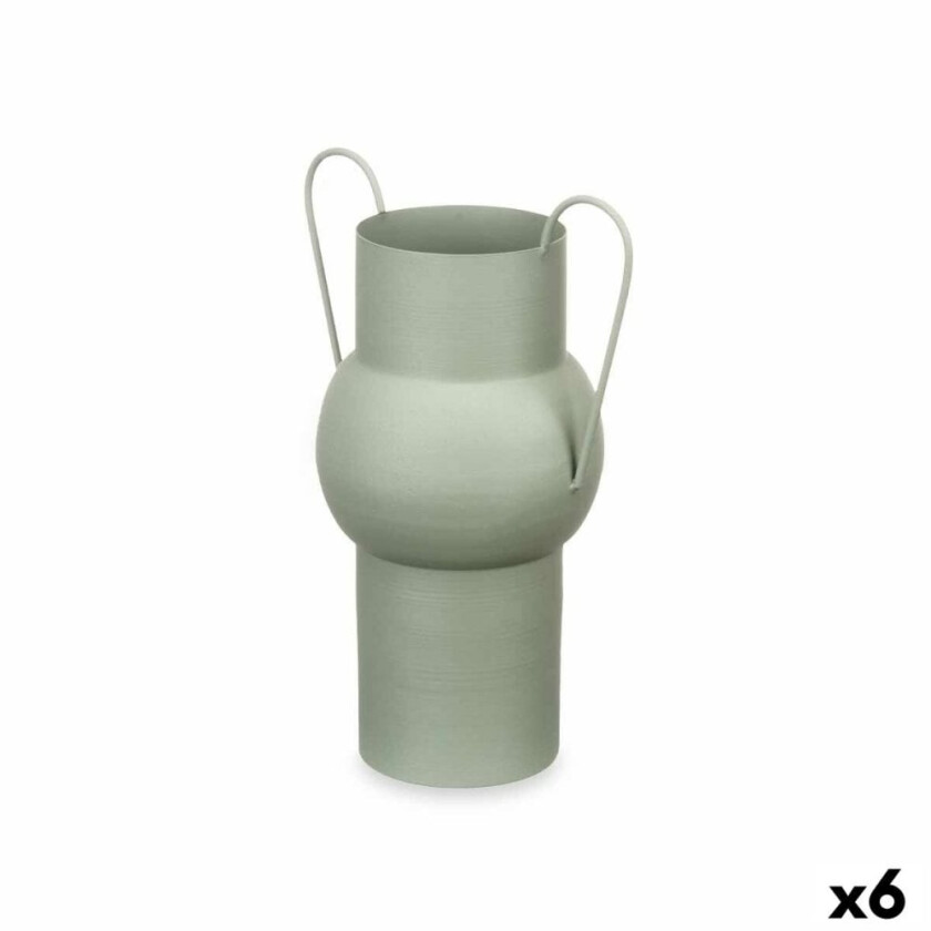 Vase Grønn Stål 22 x 32 x 14 cm (6 enheter)