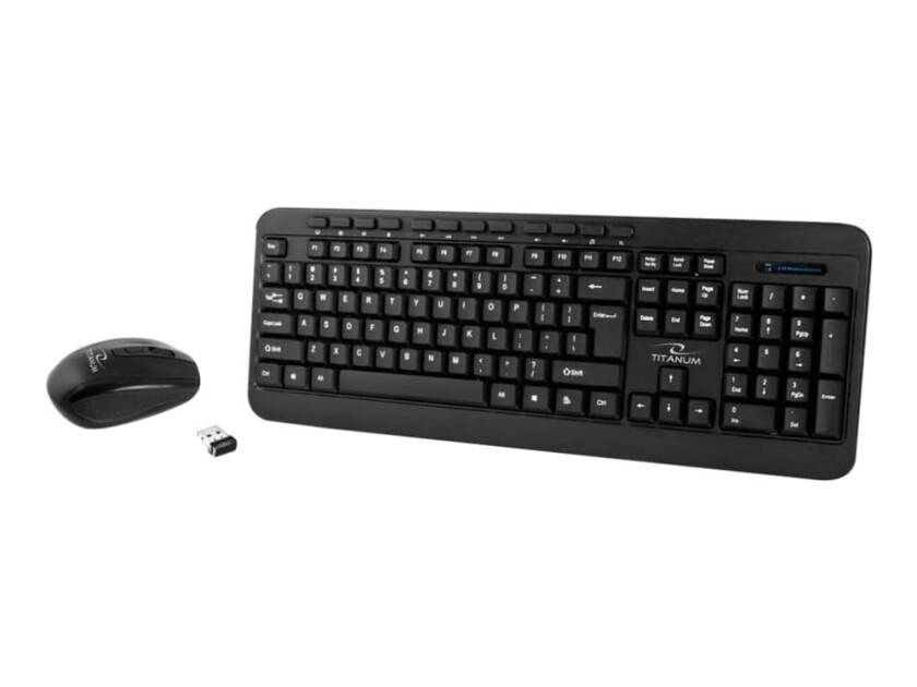 TITANUM 2.4GHZ USB WIRELESS KIT AKRON - Tastatur & Mussett - Svart