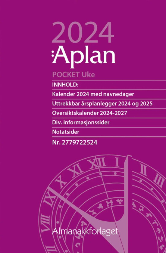 Kalender 2024 Aplan Pocket Uke årssett