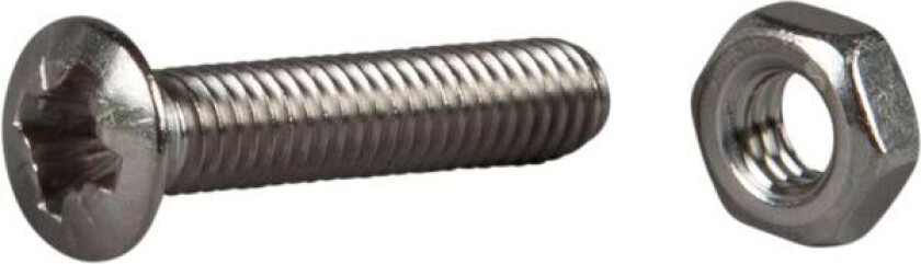 550214 Maskinskrue vognforsenket, syrefast A4 M4 x 20 mm, 8-pakning