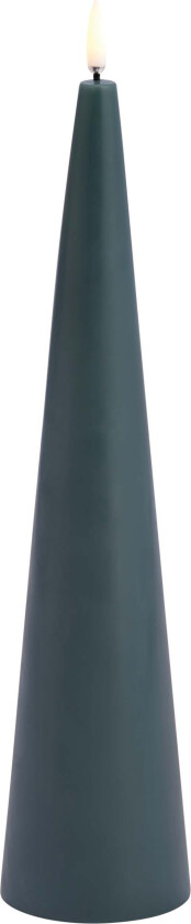 - LED cone candle - Pine green, smooth - 6,8x30 cm (UL-CO-PG07030)