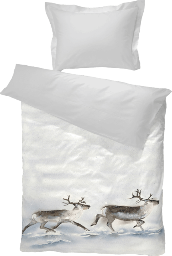 Nordic Wild Reinsdyr sengesett 140x220 lys grå