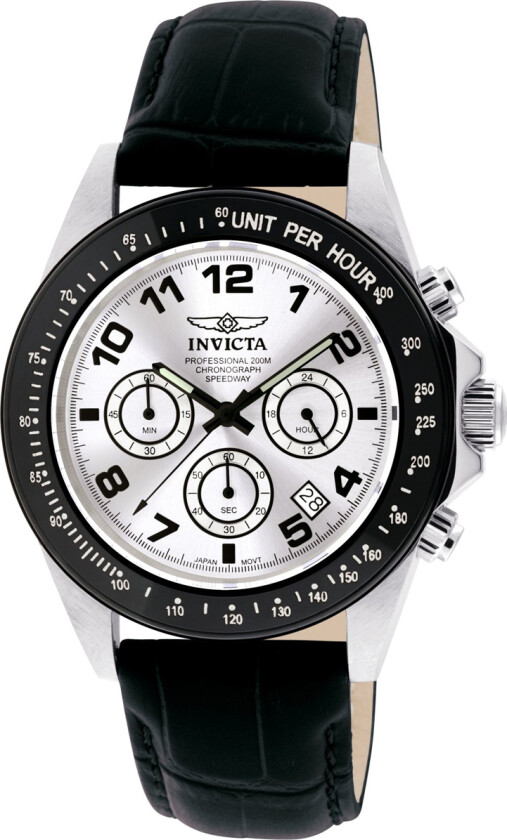 Speedway Quartz 10708 - Kvarts - Sølv - Herreklokker - Skinn - Mineral