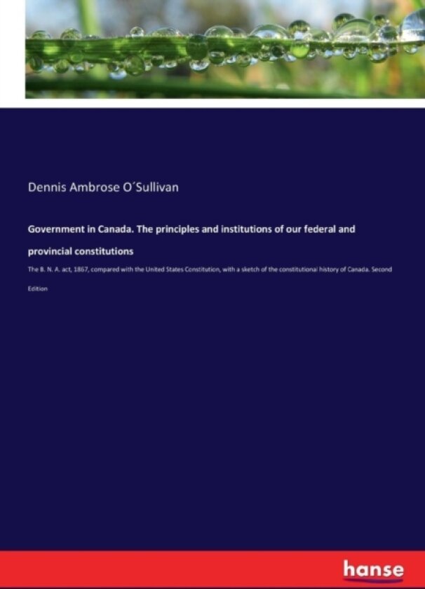 Government in Canada. The principles and institutions of our federal and provincial constitutions av Dennis Ambrose O´sullivan (Paperback)