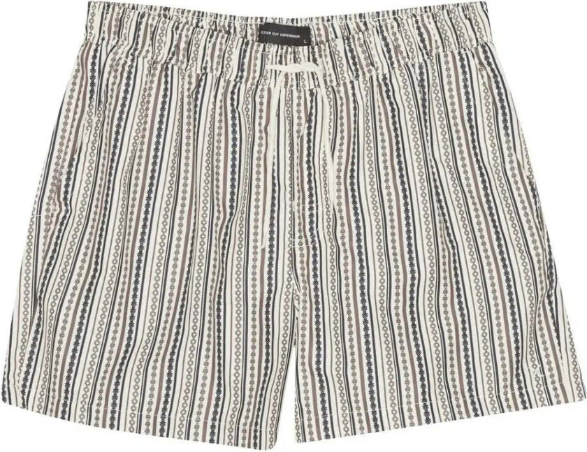 Badeshorts - Brown/navy Striped