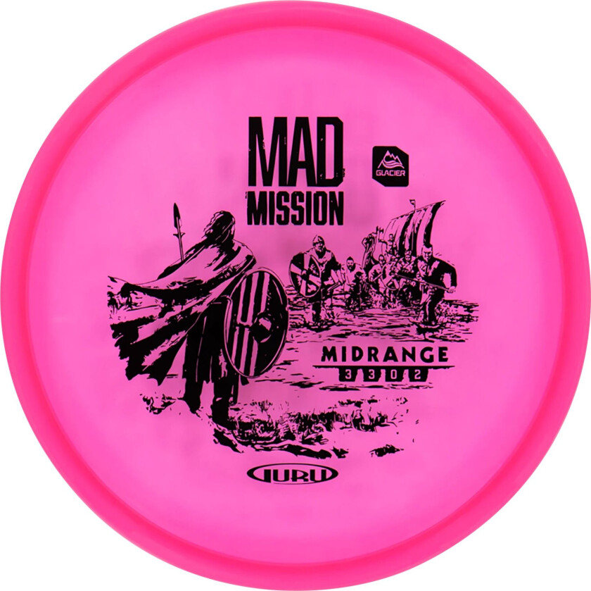 Glacier Line Midrange Mad Mission, 170-175g, midrange frisbeegolf Pink